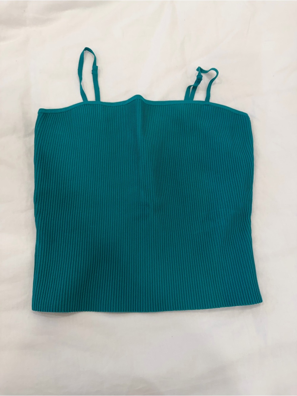 Aritzia Babaton Teal Ribbed Camisole Tank